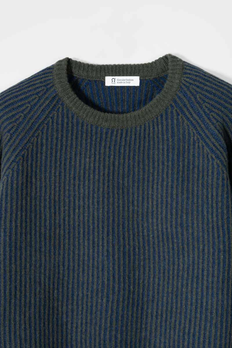 Maglione Cashmere Donna Cropped Emilia  - Rifò Lab Moda circolare made in Italy
Blu Verde