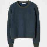 Maglione Cashmere Donna Cropped Emilia  - Rifò Lab Moda circolare made in Italy
Blu Verde