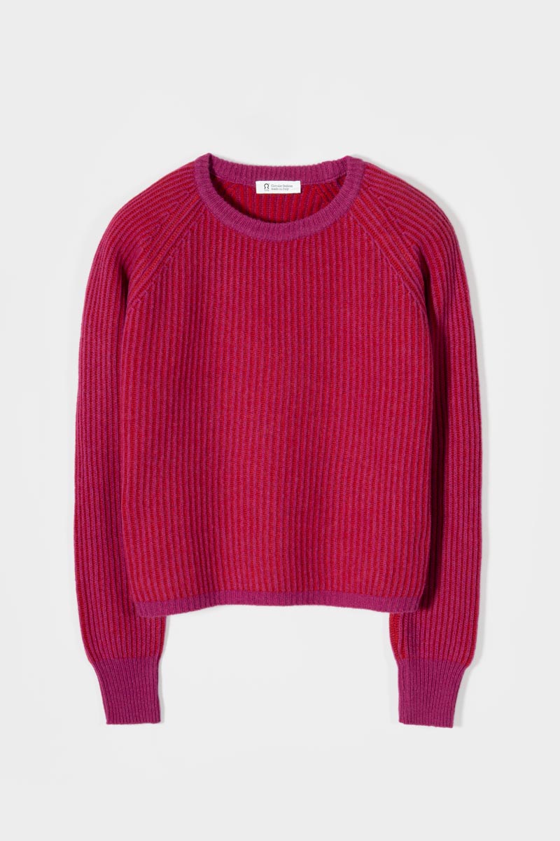 Maglione Cashmere Donna Cropped Emilia  - Rifò Lab Moda circolare made in Italy
Rosa-Rosso
