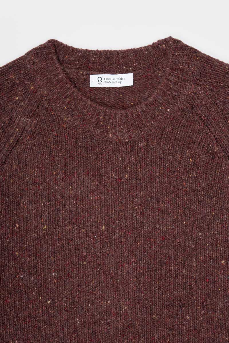 Maglia Girocollo Unisex Cashmere Rigenerato Alfredo Arancio Corten