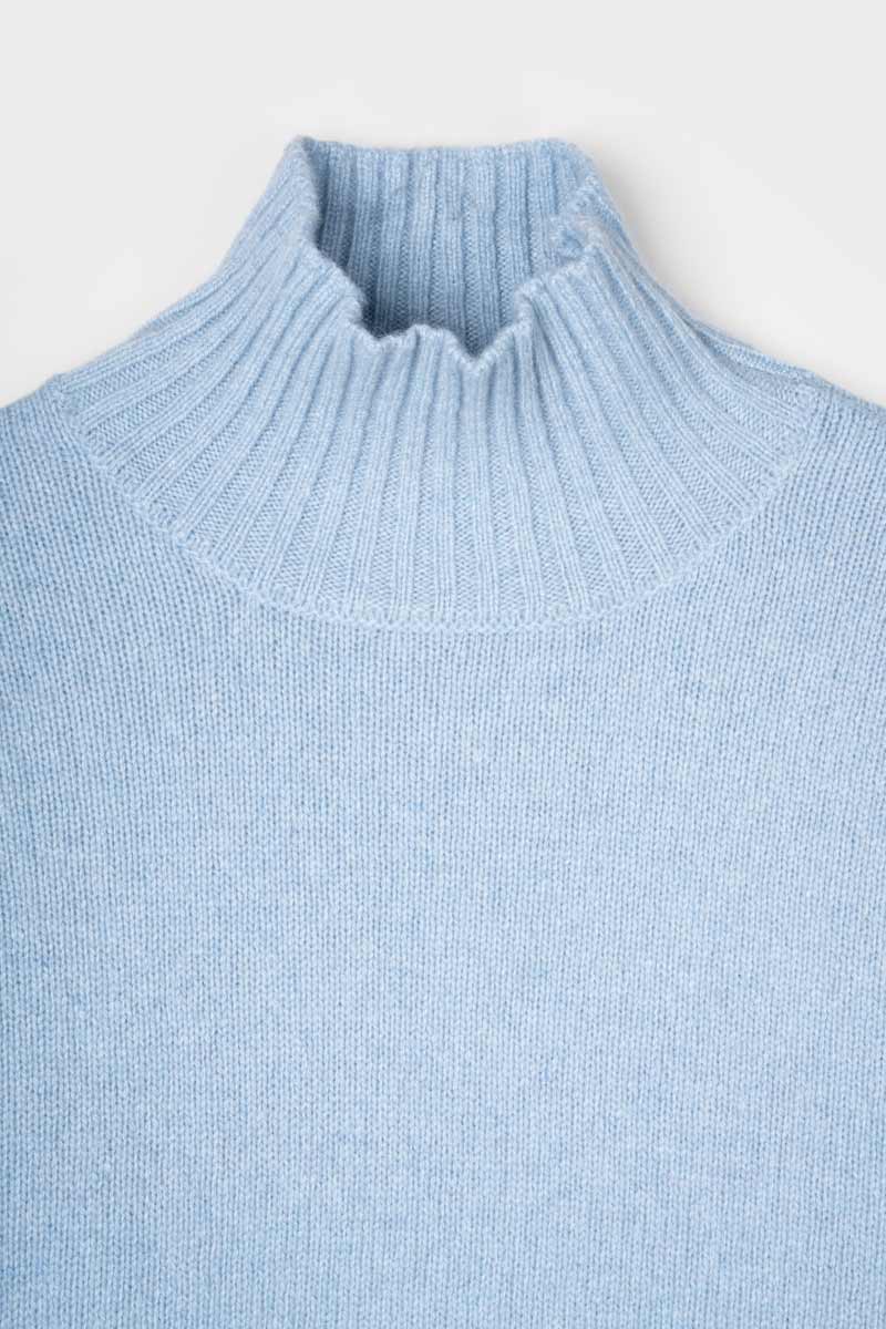 Maglia Donna Cashmere Rigenerato Erminia Azzurro