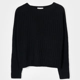 Maglia Donna Cashmere Rigenerato Luce Nero