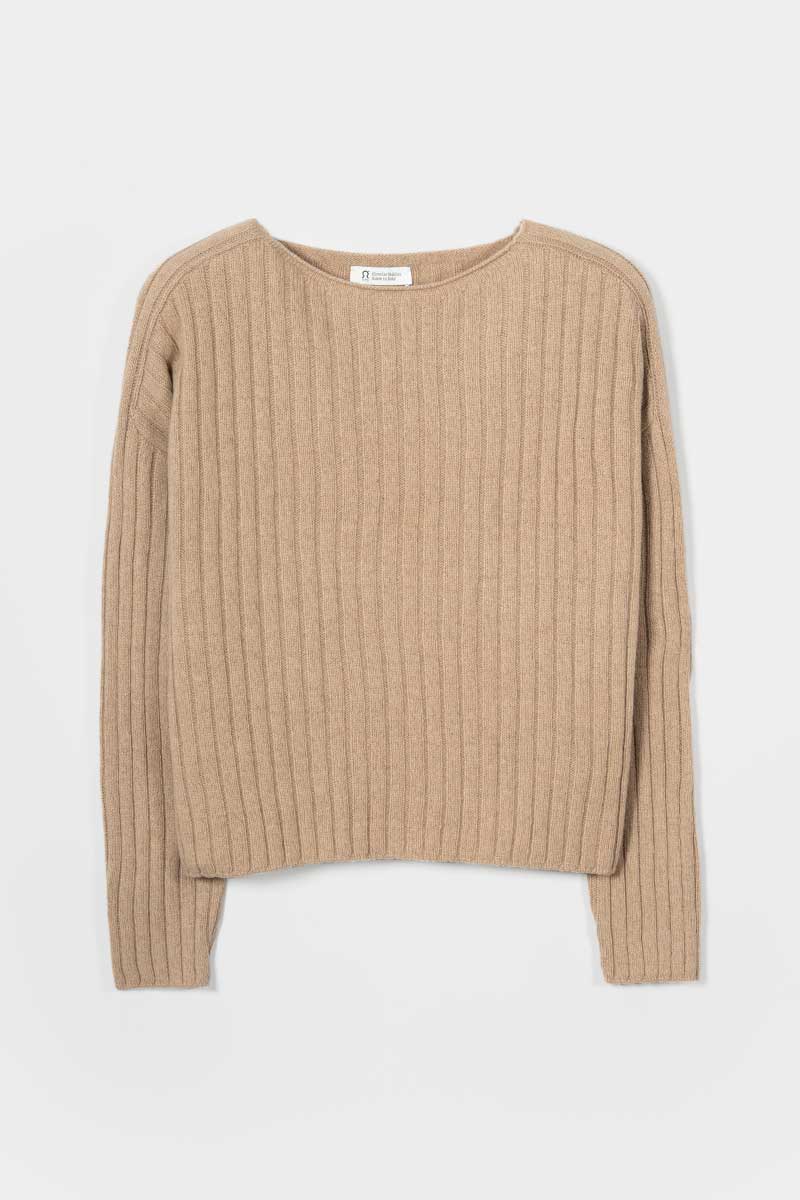 Maglia Scollo a Barca Donna Cashmere Rigenerato Luce - Rifò Lab Moda circolare made in Italy