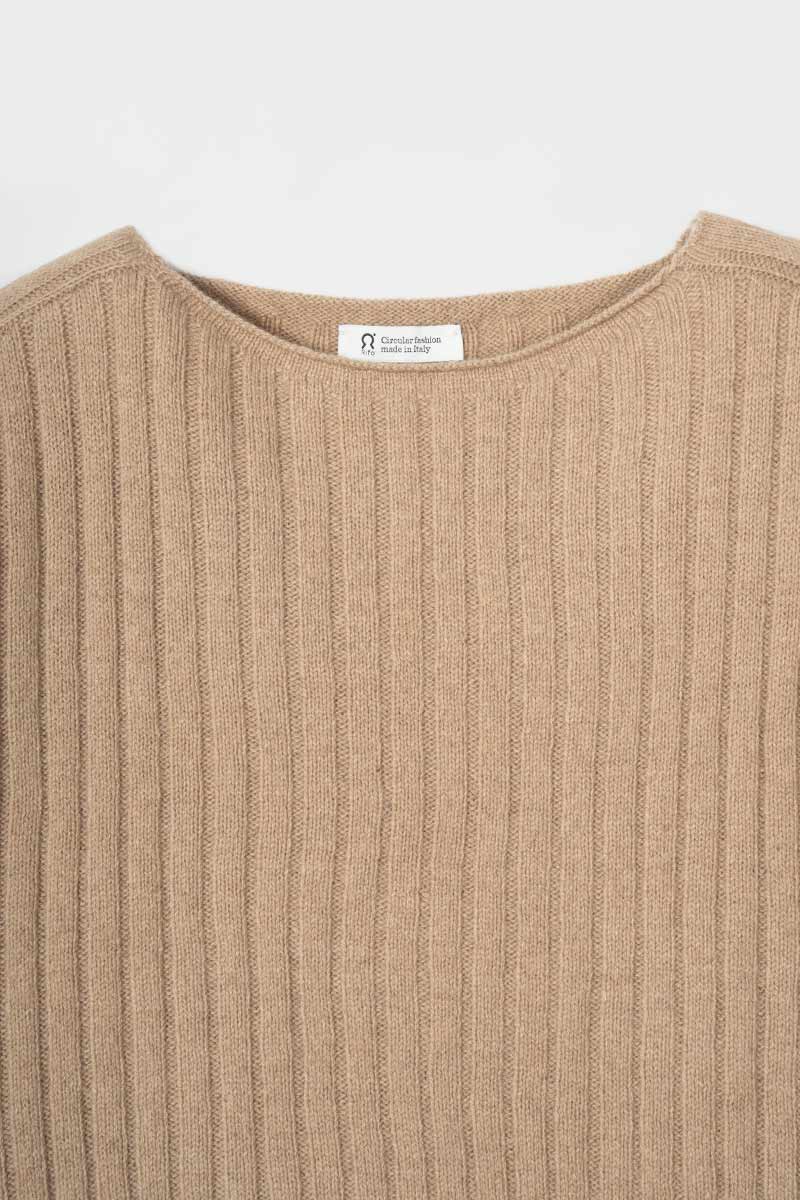 Maglia Scollo a Barca Donna Cashmere Rigenerato Luce - Rifò Lab Moda circolare made in Italy