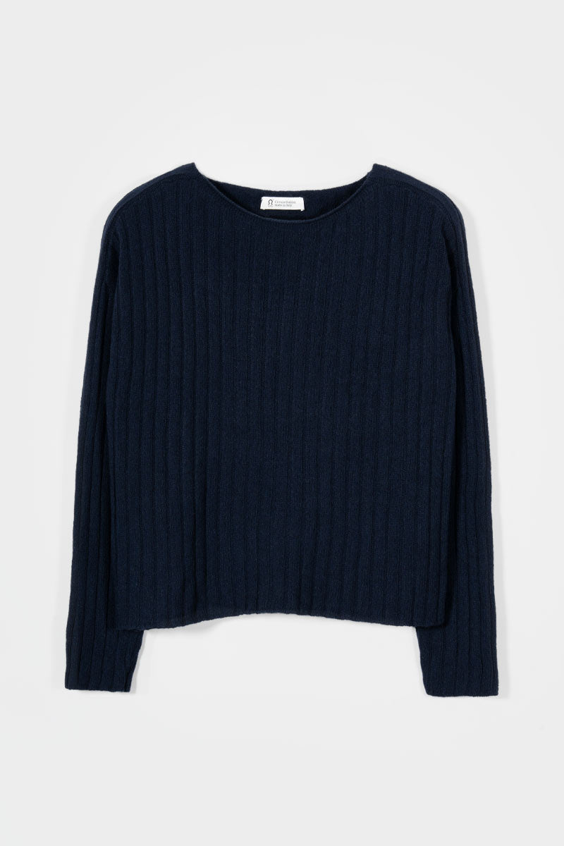 Maglia Donna Cashmere Rigenerato Luce Blu