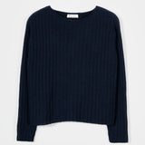 Maglia Donna Cashmere Rigenerato Luce Blu