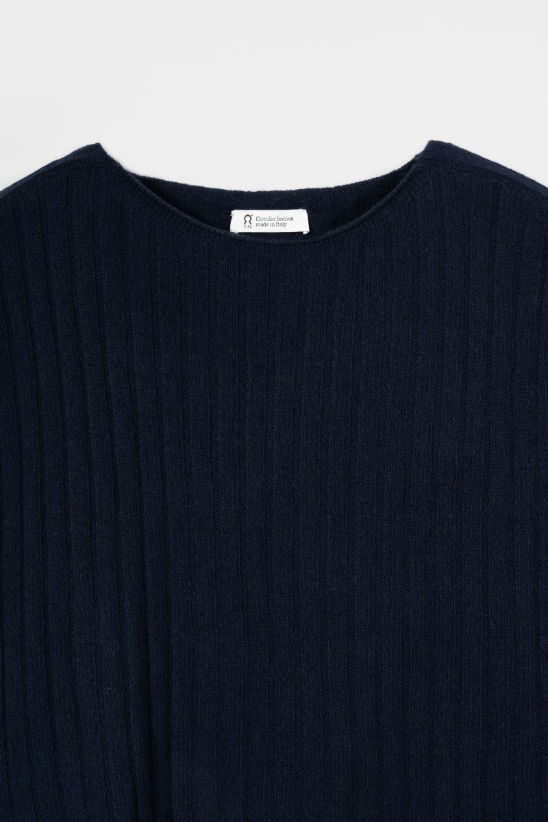 Maglia Donna Cashmere Rigenerato Luce Blu