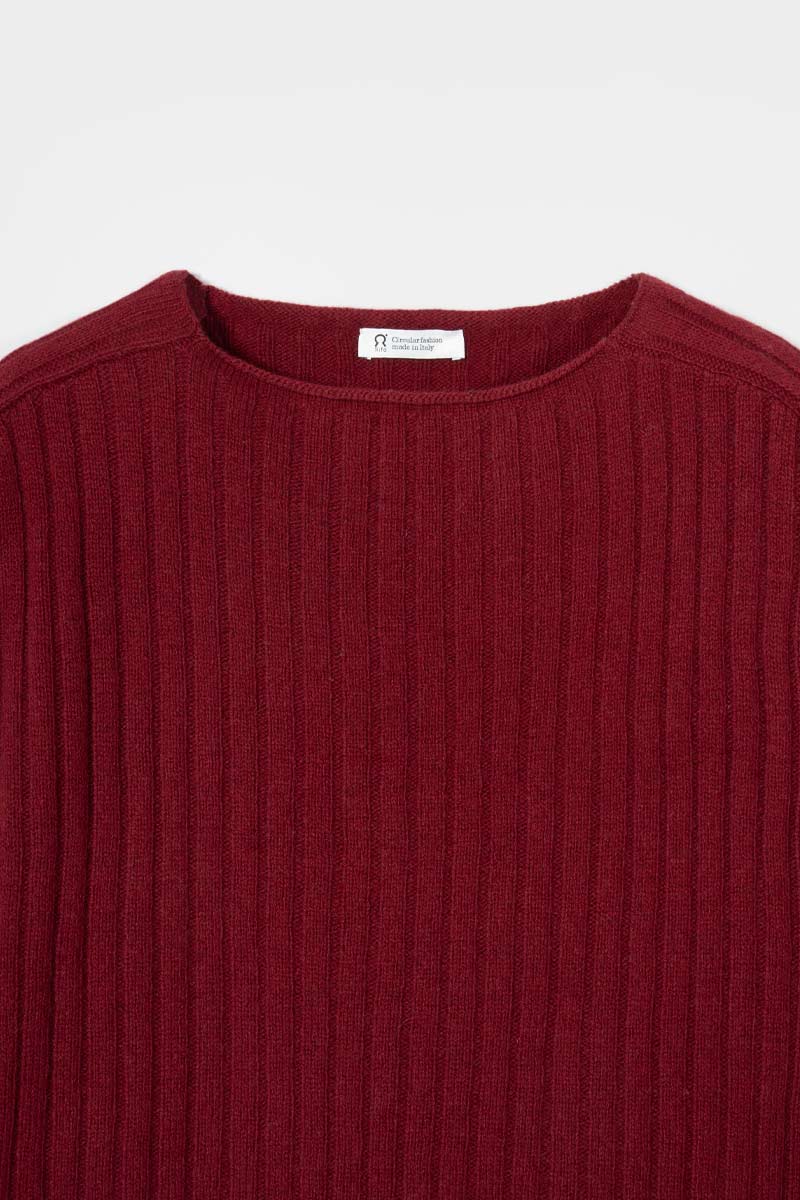 Maglia Scollo a Barca Donna Cashmere Rigenerato Luce - Rifò Lab Moda circolare made in Italy
