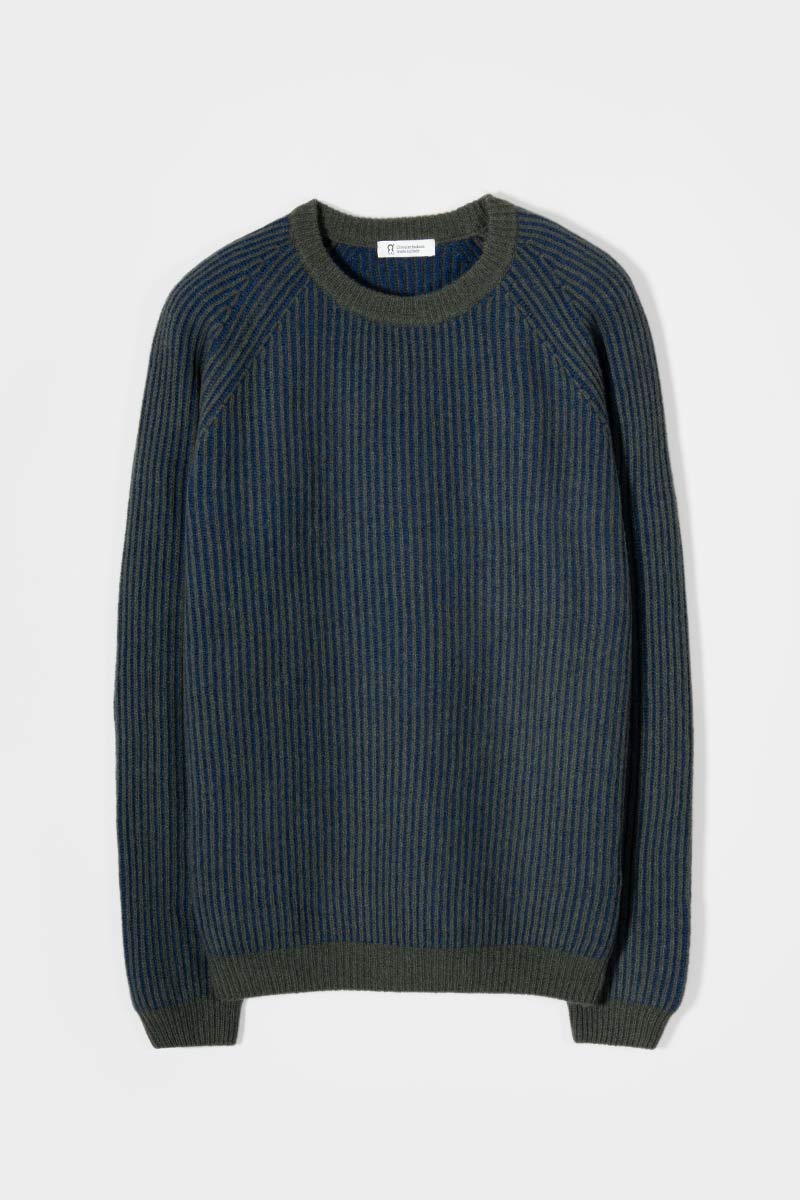 Maglione Cashmere Uomo Invernale Girocollo Amedeo - Rifò Lab Moda circolare made in Italy
Bicolor Verde Blu
