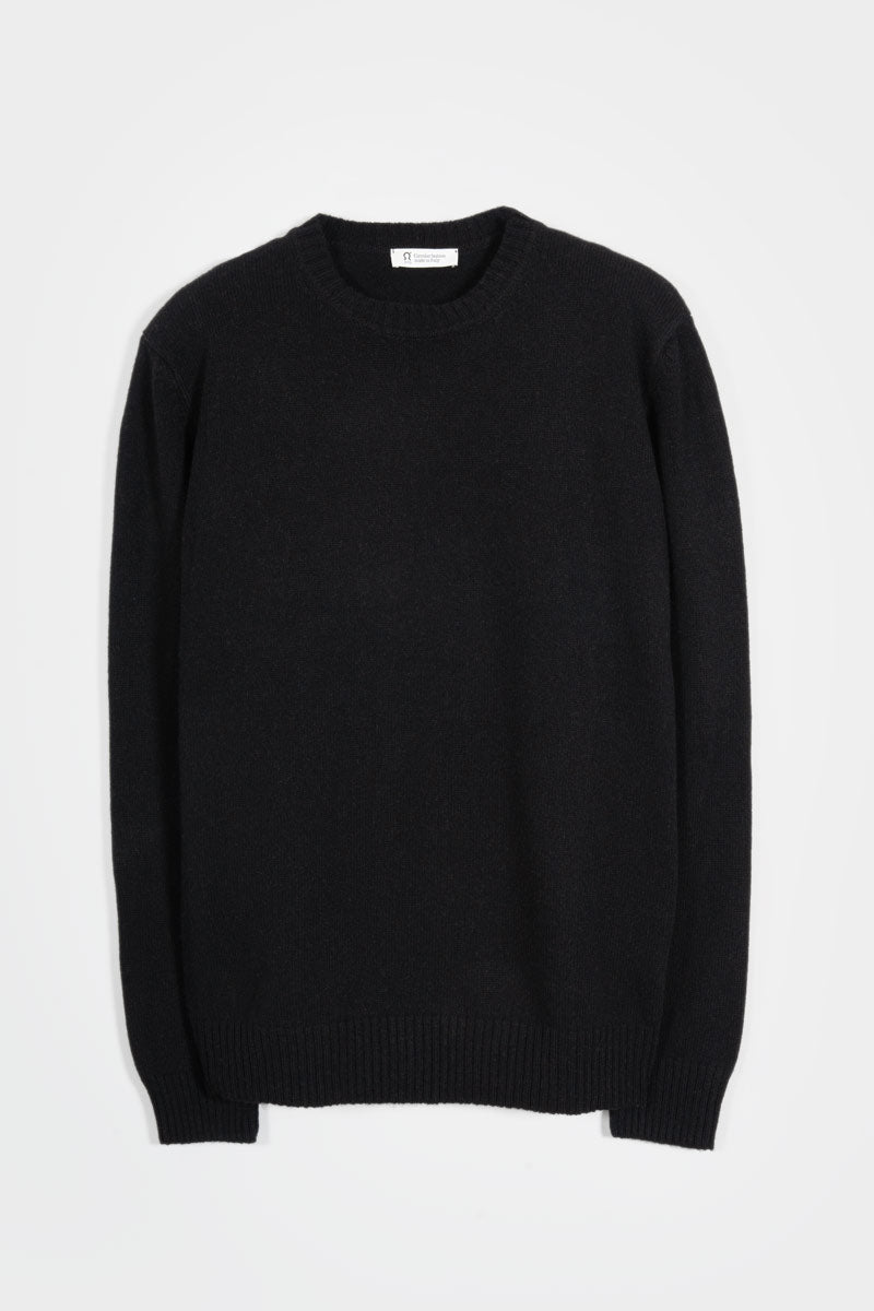 Nero Ardesia | Maglione uomo paricollo cashmere rigenerato