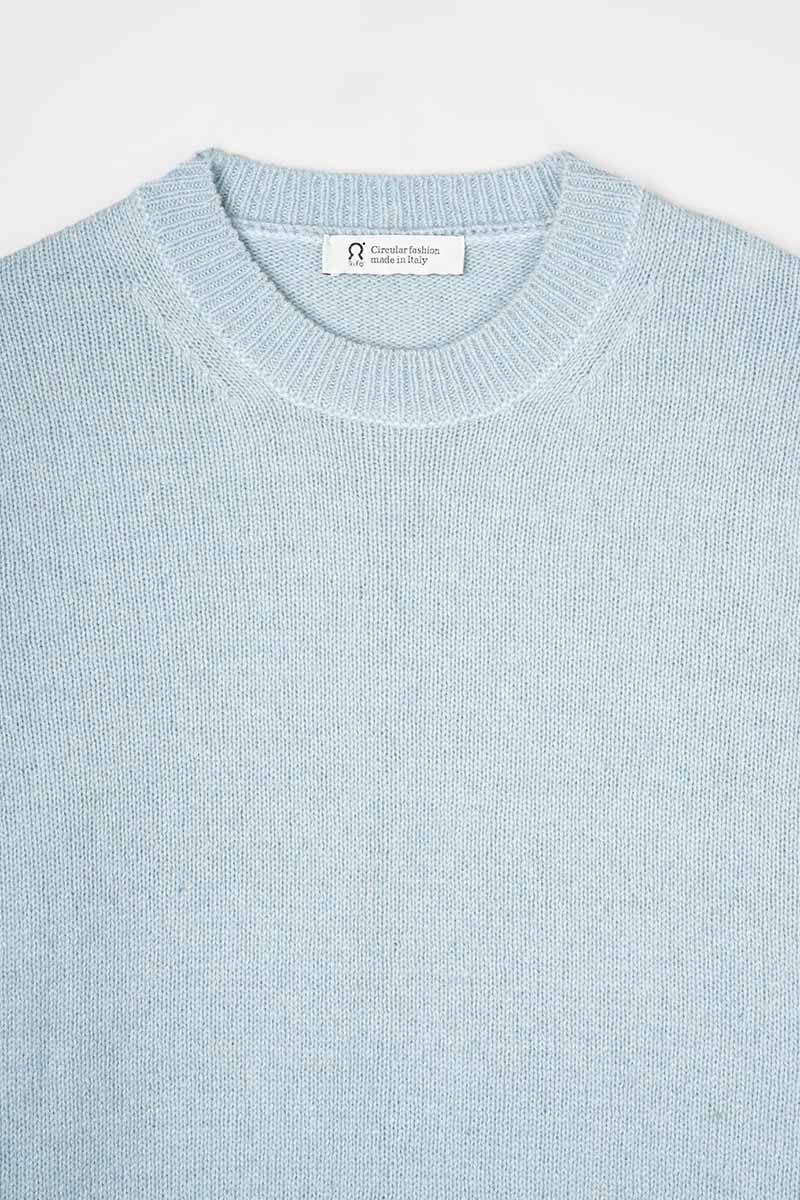 Maglia Donna Cashmere Rigenerato Edda Azzurro