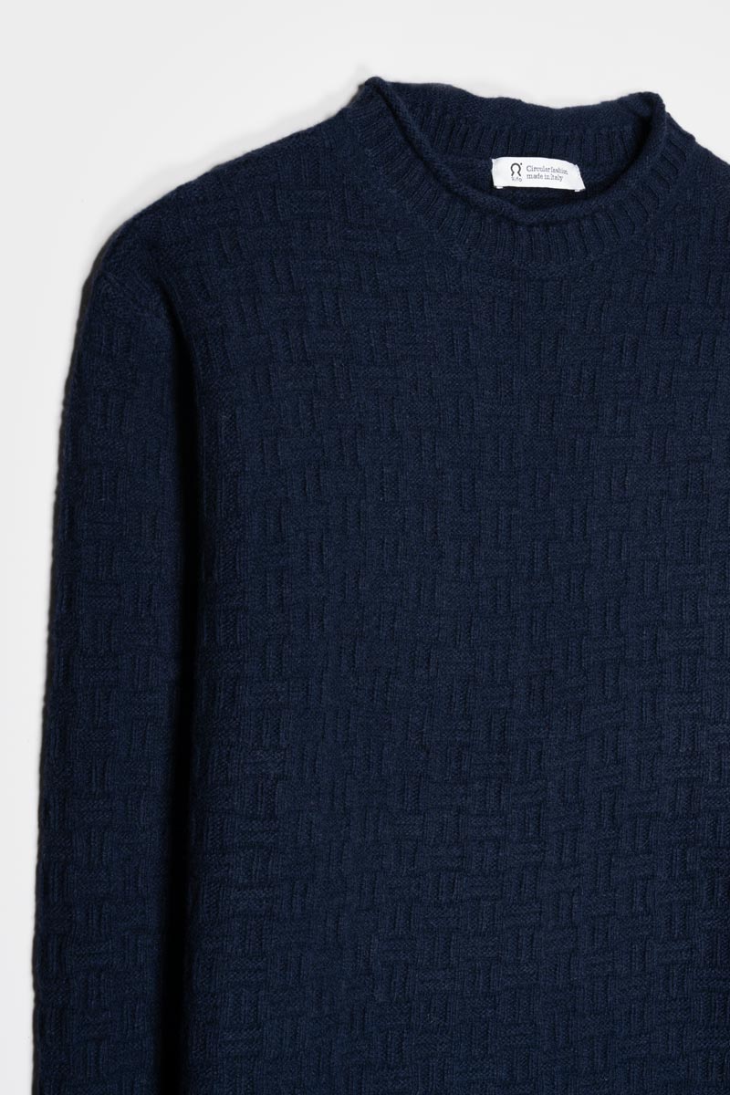 Maglia Uomo Cashmere Rigenerato Fernando Blu