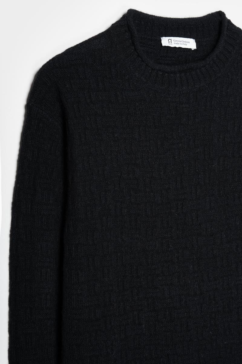 Maglia Uomo Cashmere Rigenerato Fernando Nero