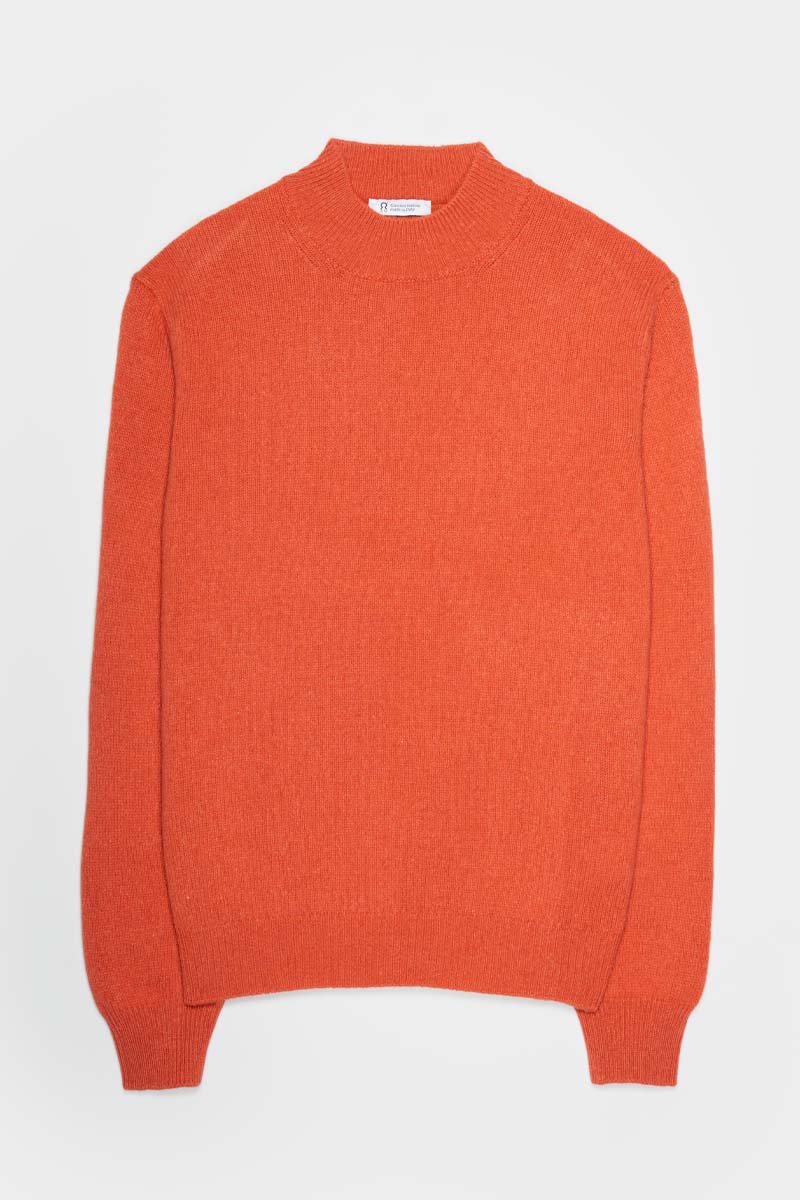 Maglia Collo Alto Uomo Cashmere Rigenerato Clemente Arancio