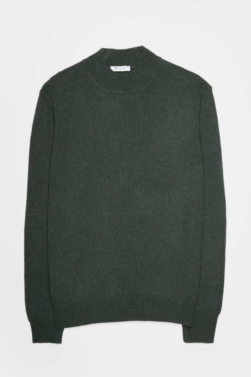 Maglia Collo Alto Uomo Cashmere Rigenerato Clemente Verde