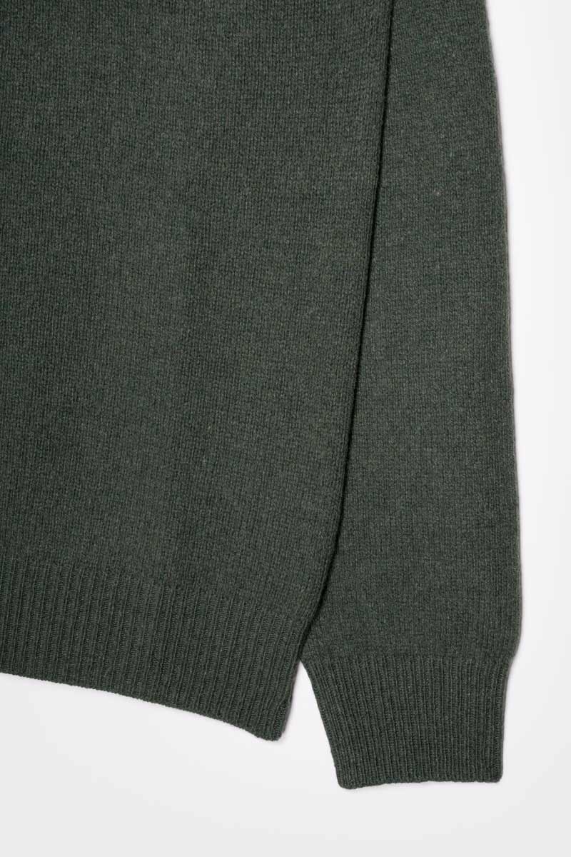 Maglia Collo Alto Uomo Cashmere Rigenerato Clemente Verde