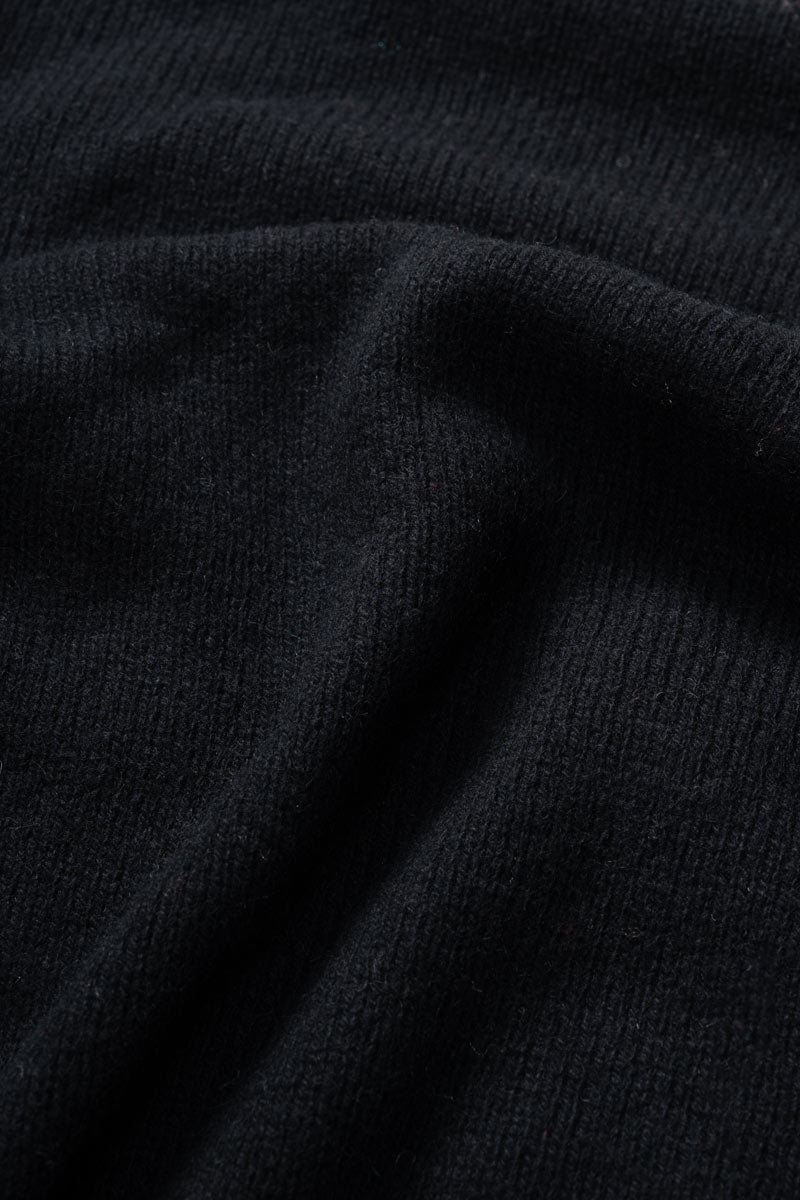 Nero Ardesia | Maglia collo alto cashmere rigenerato