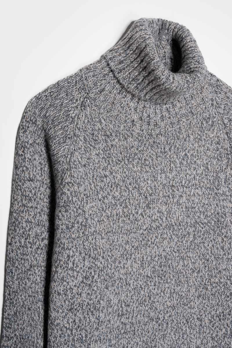 PULL COLLO ALTO IN 100% CASHMERE A COSTINA "MILENA" TAGLIA M COLORE CALCE