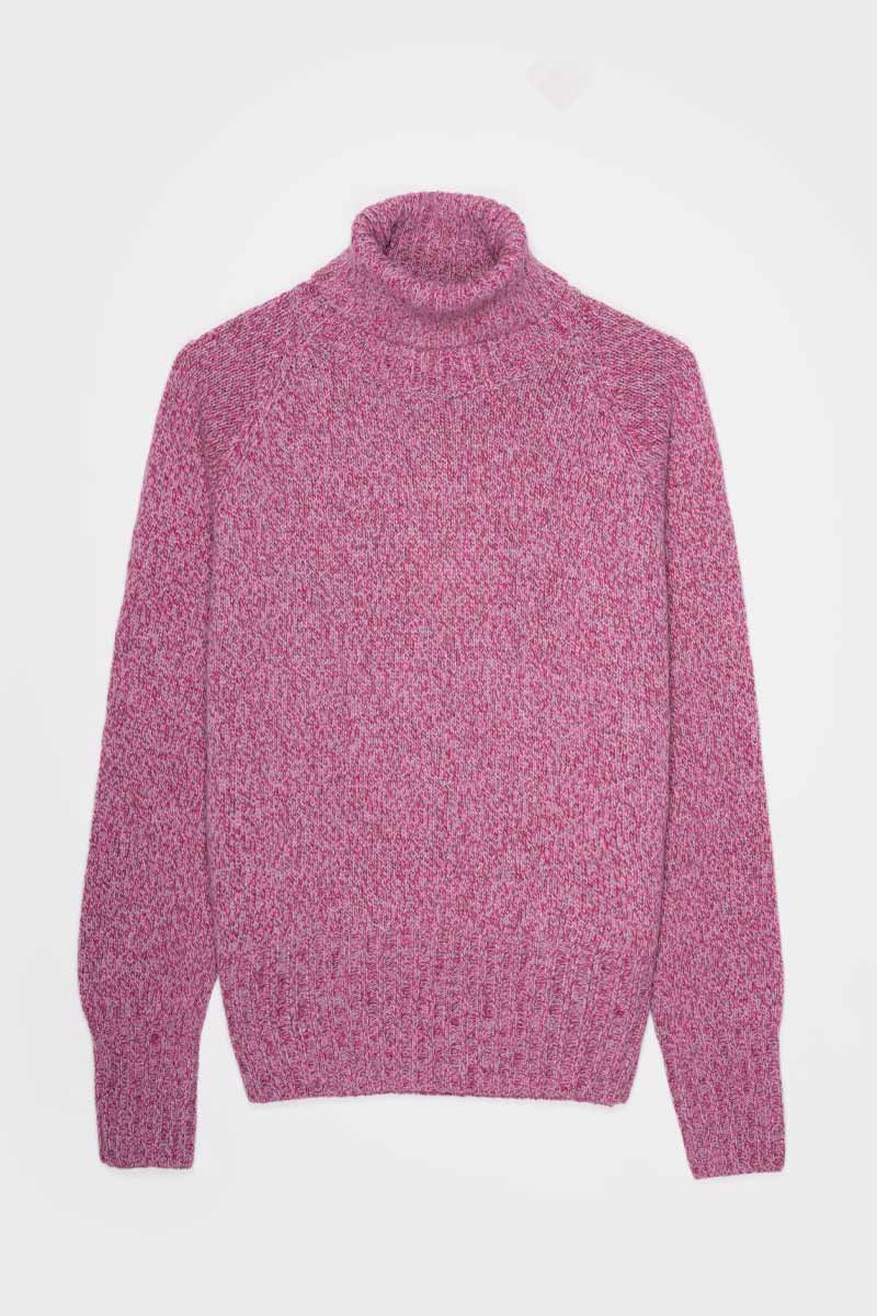 Maglia Collo Alto Donna Cashmere Rigenerato Susanna Dragon Fruit