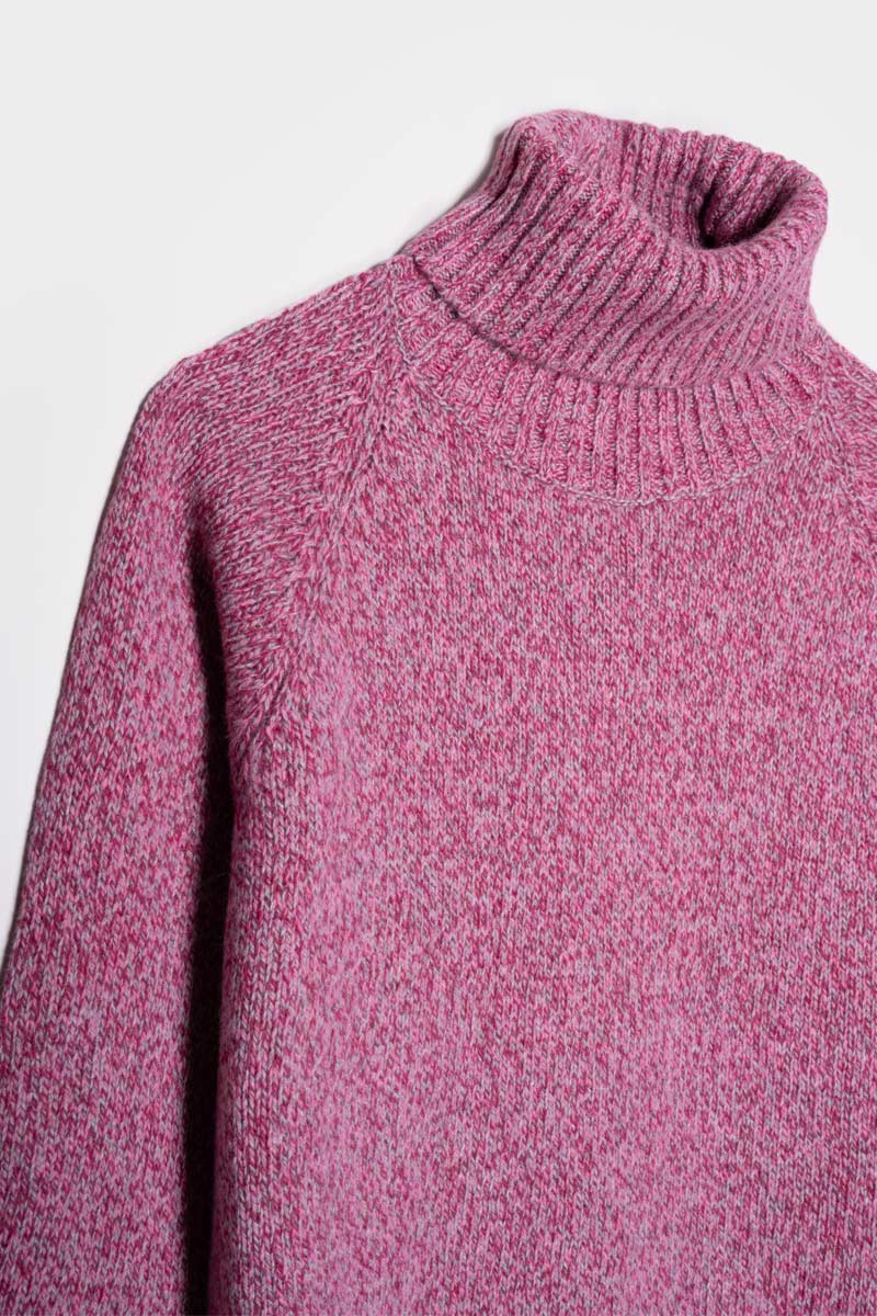 Maglia Collo Alto Donna Cashmere Rigenerato Susanna Dragon Fruit