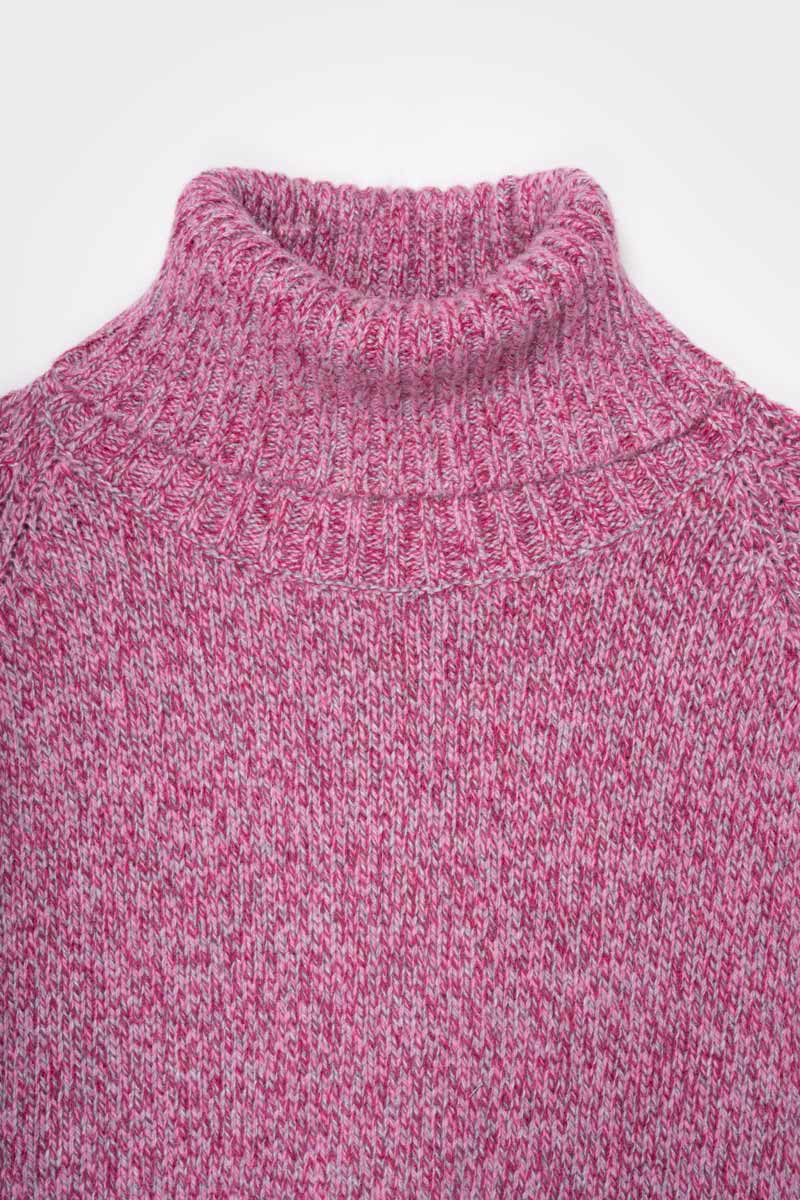 Maglia Collo Alto Donna Cashmere Rigenerato Susanna Dragon Fruit