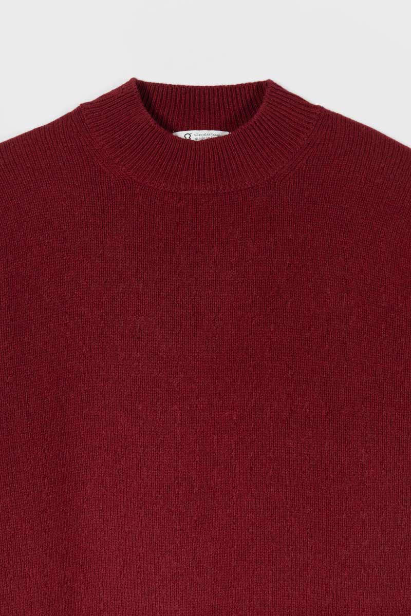 Maglia Collo Alto Uomo Cashmere Rigenerato Clemente Rosso - Rifò Lab Moda circolare made in Italy
