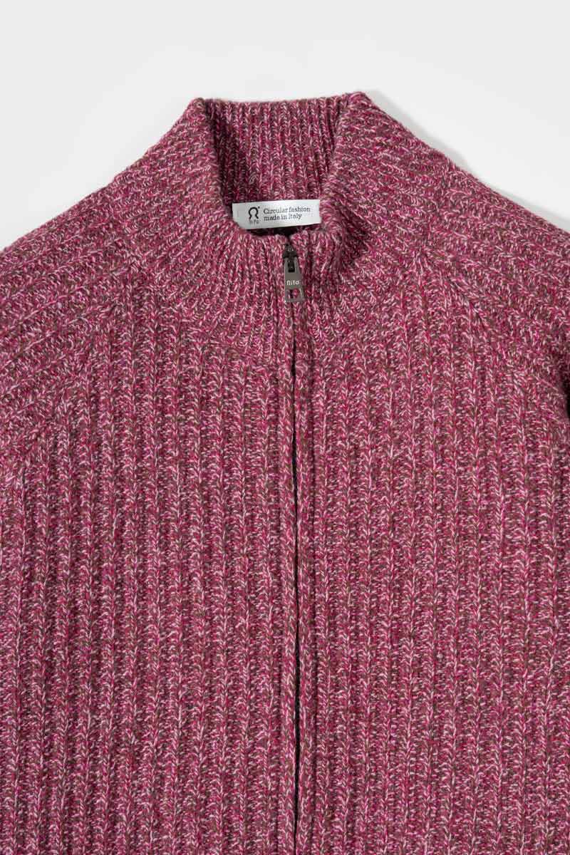 Cardigan Zip Donna Lana Rigenerata Ornella - Rifò Lab Moda circolare made in Italy