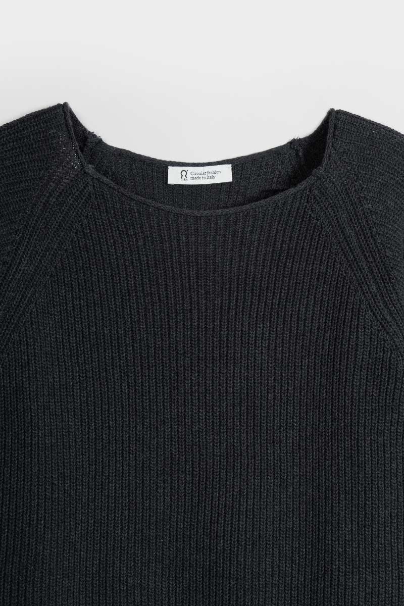 Maglia Uomo Cotone Rigenerato Francesco Grigio Nero