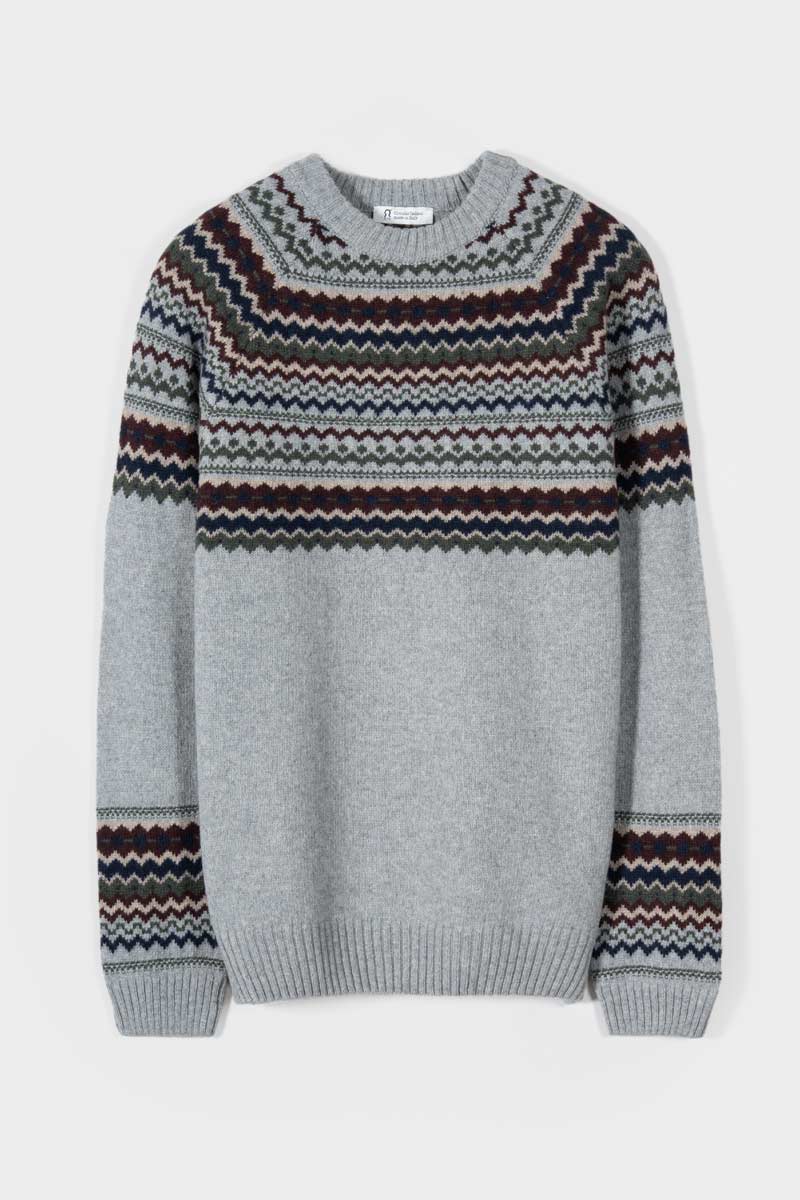 Maglione Uomo Lana Riciclata Stile Norvegese Fantasia Jacquard Armando  - Rifò Lab Moda circolare made in Italy