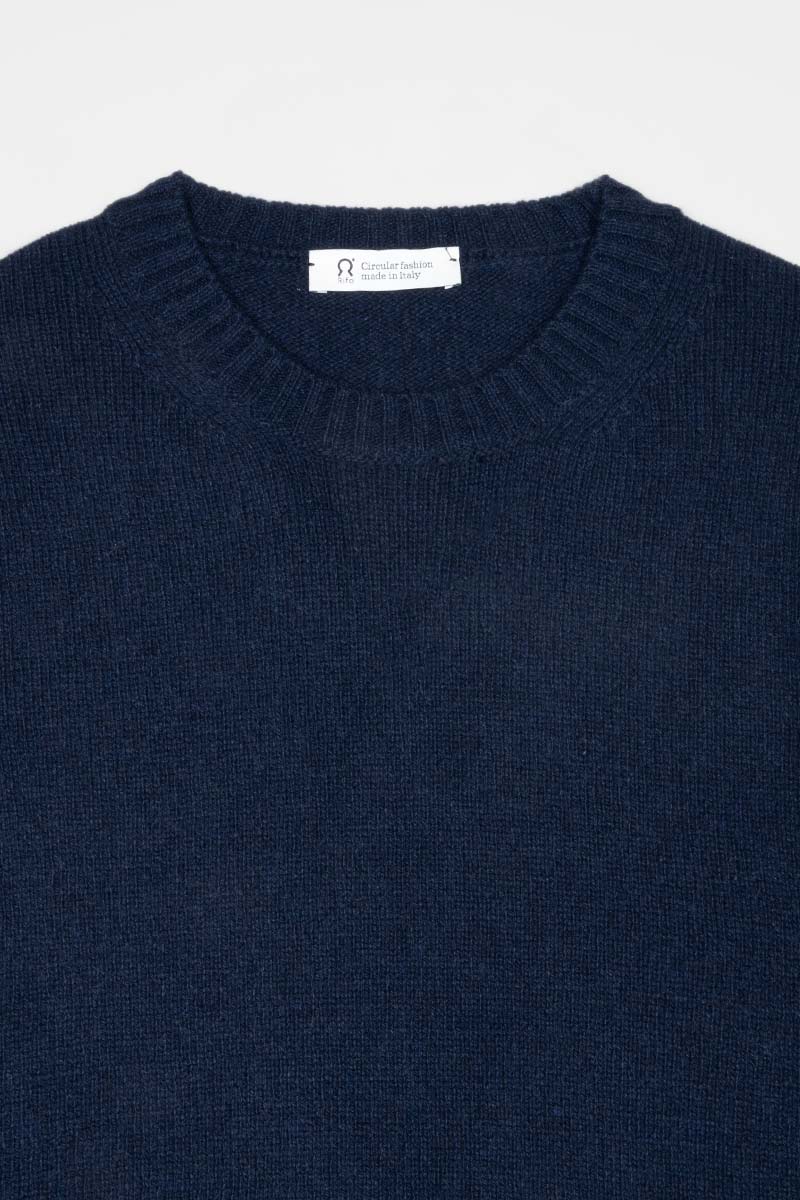 Blu Mora | Maglione uomo cashmere rigenerato paricollo