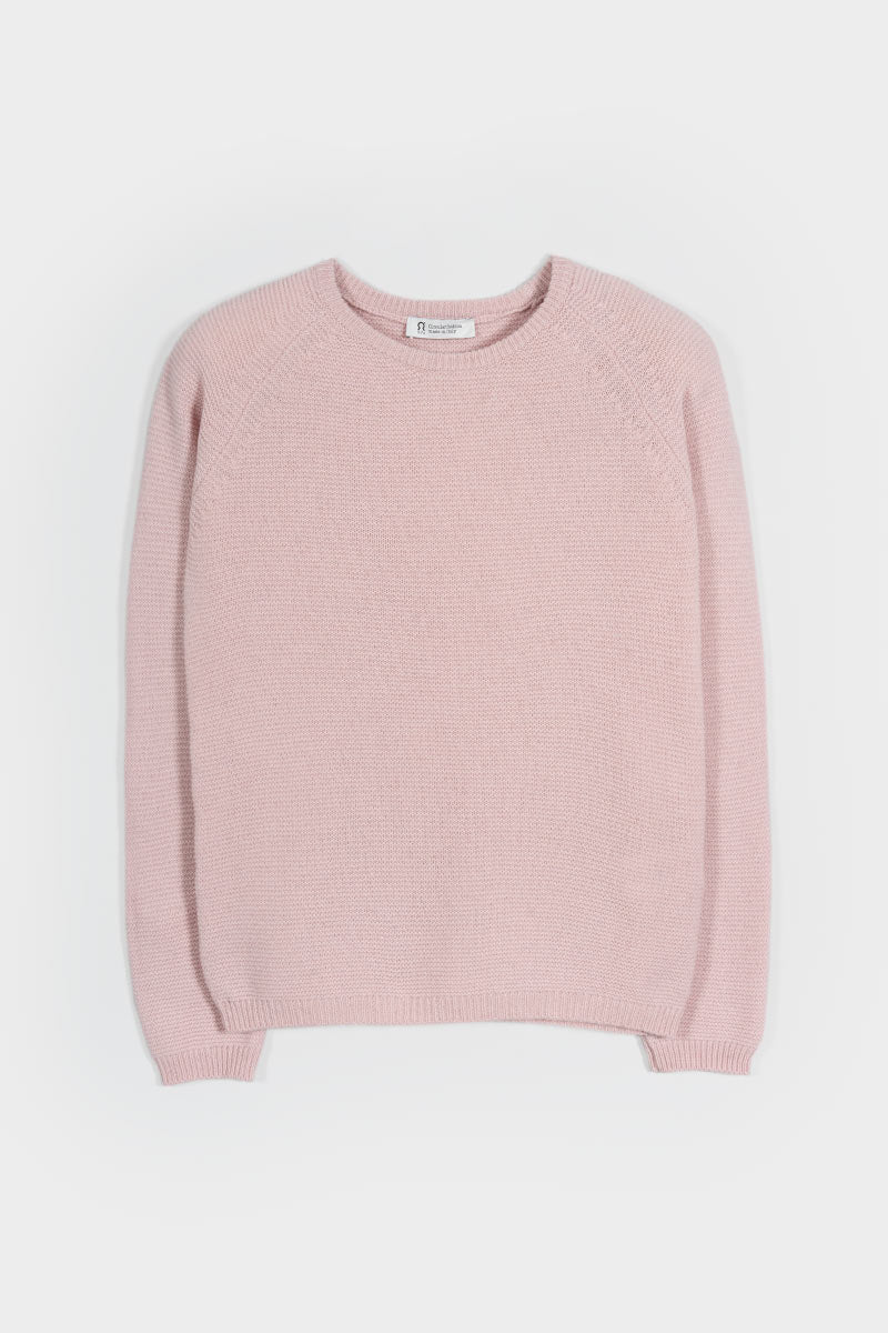 Maglia Girocollo Donna Cashmere Rigenerato Giulietta Rosa - Rifò Lab Moda circolare made in Italy