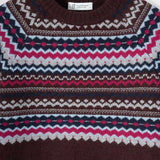 Maglione Lana Donna Stile Norvegese Fantasia Jacquard Marina - Rifò Lab Moda circolare made in Italy