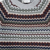Maglione Lana Donna Stile Norvegese Fantasia Jacquard Marina - Rifò Lab Moda circolare made in Italy