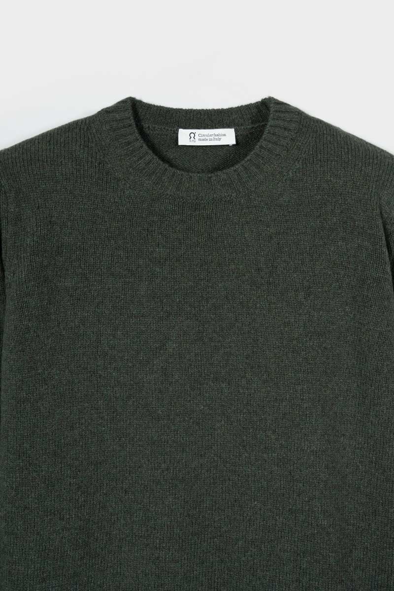 Maglia Girocollo Donna Lana Rigenerata Laura Verde - Rifò Lab Moda circolare made in Italy