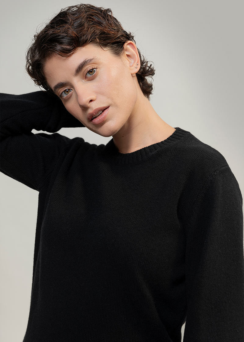 Nero Ardesia | Maglia Donna Lana Rigenerata Laura