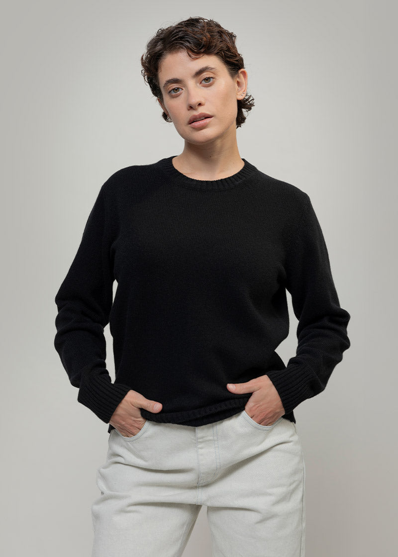 Nero Ardesia | Maglia Donna Lana Rigenerata Laura