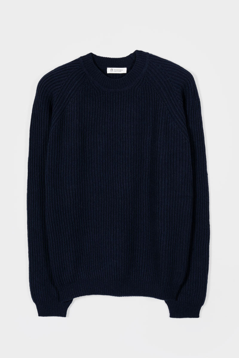 Maglione Uomo Cashmere Rigenerato a Coste Sante- Rifò Lab Moda circolare made in Italy 

