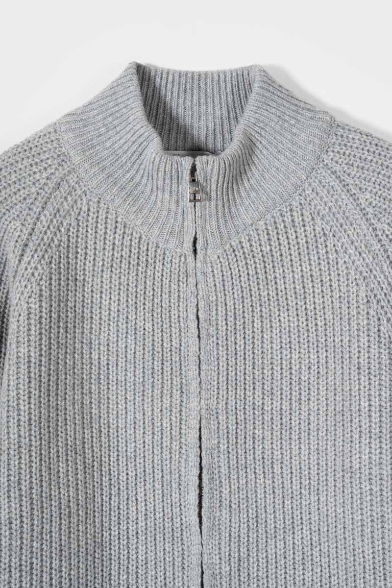 Cardigan con Zip Uomo Lana Rigenerata Vito - Rifò Lab Moda circolare made in Italy