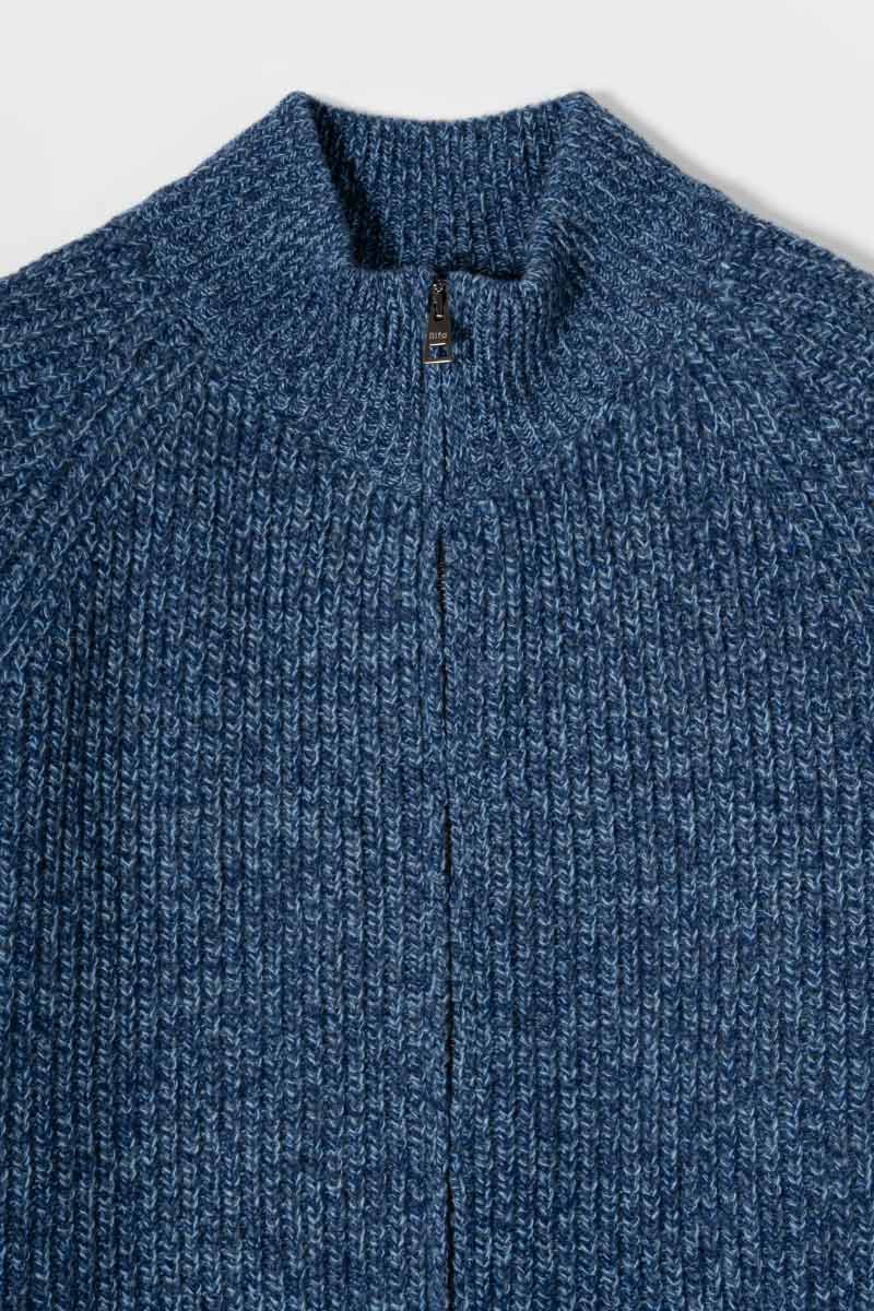 Cardigan con Zip Uomo Lana Rigenerata Vito - Rifò Lab Moda circolare made in Italy