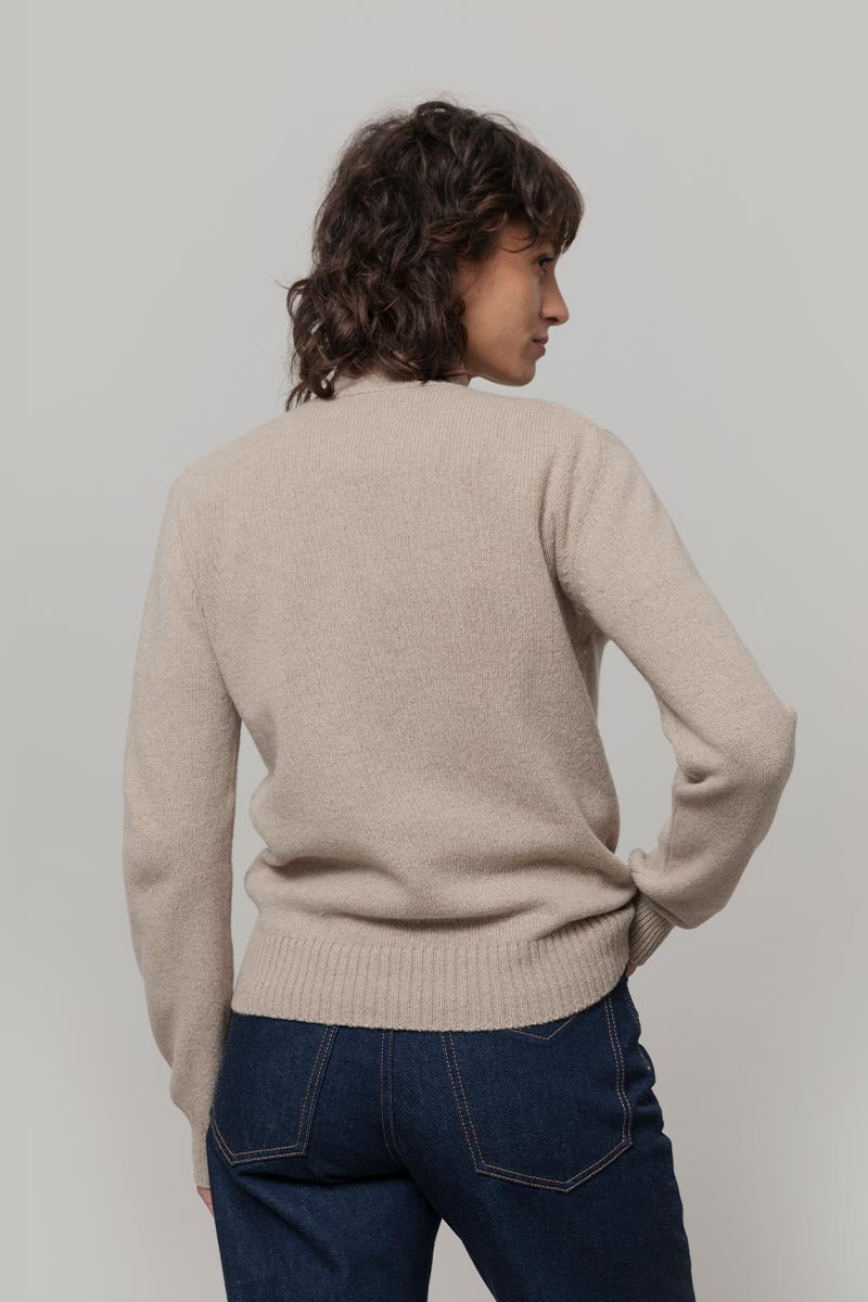 Maglia Collo Alto Cashmere Donna Ada - Rifò moda circolare made in Italy
Beige Sabbia