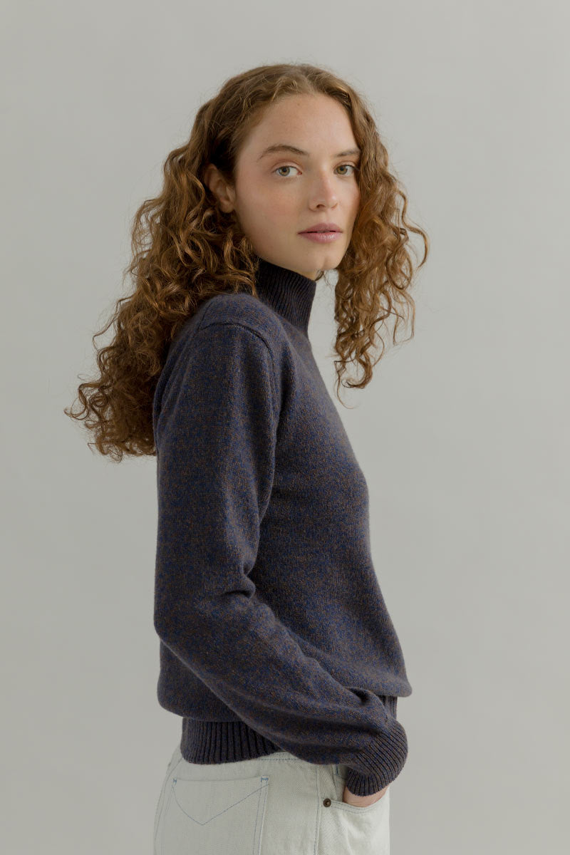 Maglia Collo Alto Cashmere Donna Ada - Rifò moda circolare made in Italy
Blu Violetto