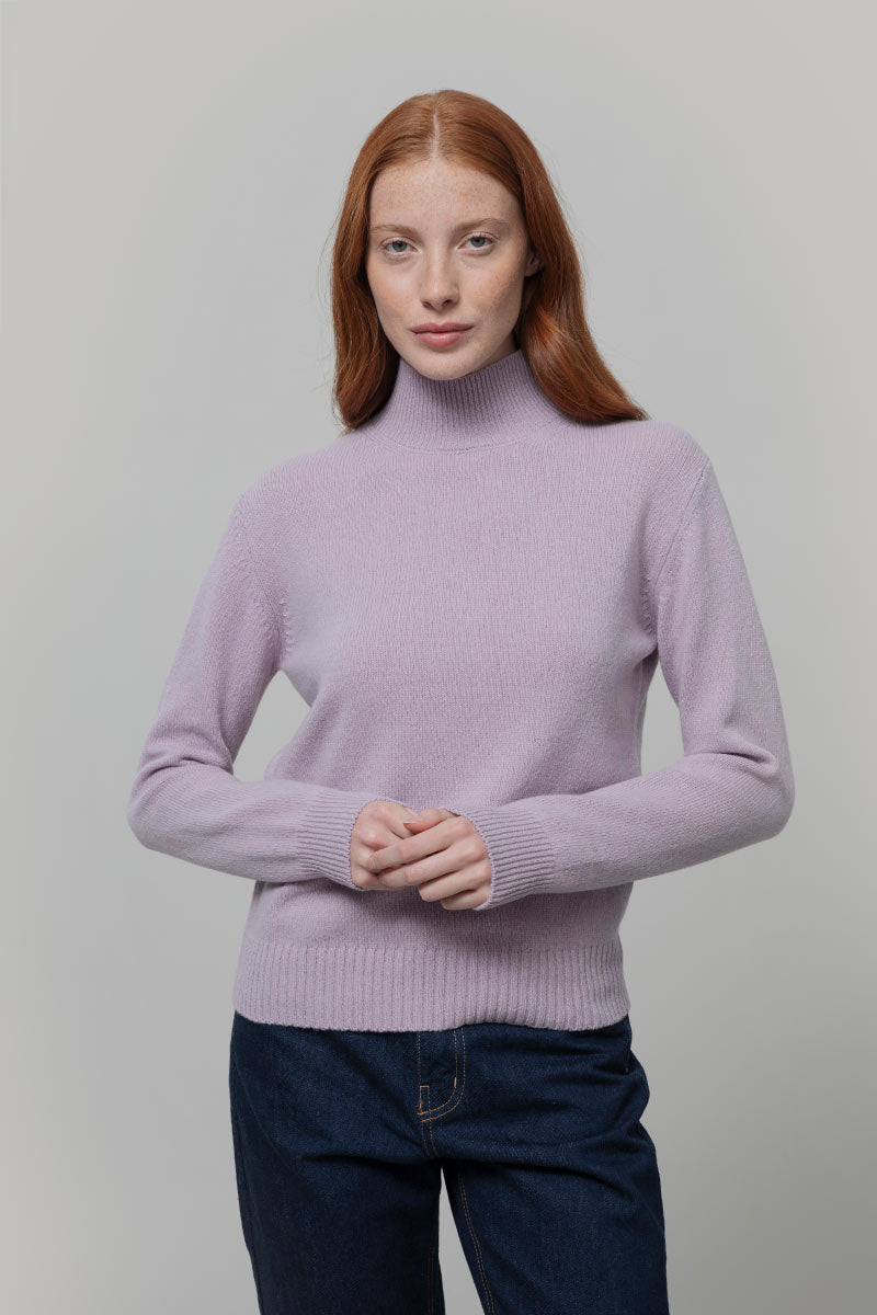Maglia Collo Alto Cashmere Donna Ada - Rifò moda circolare made in Italy
Lilla Lavanda