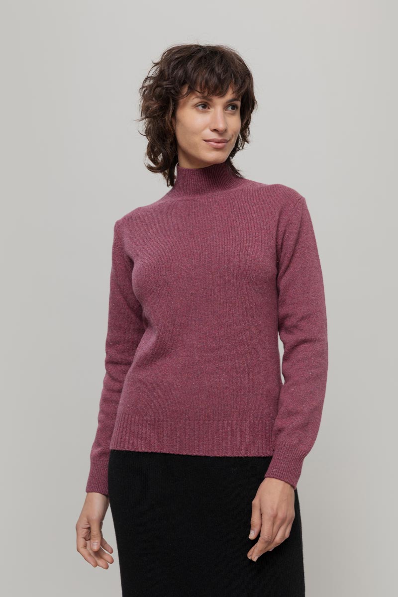 Maglia Collo Alto Cashmere Donna Ada - Rifò moda circolare made in Italy
Rosso Marsala