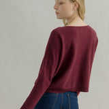 Maglia Scollo a Barca Donna Cashmere Silvia Rosso - Rifò
