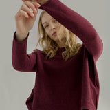 Maglia Scollo a Barca Donna Cashmere Silvia Rosso - Rifò