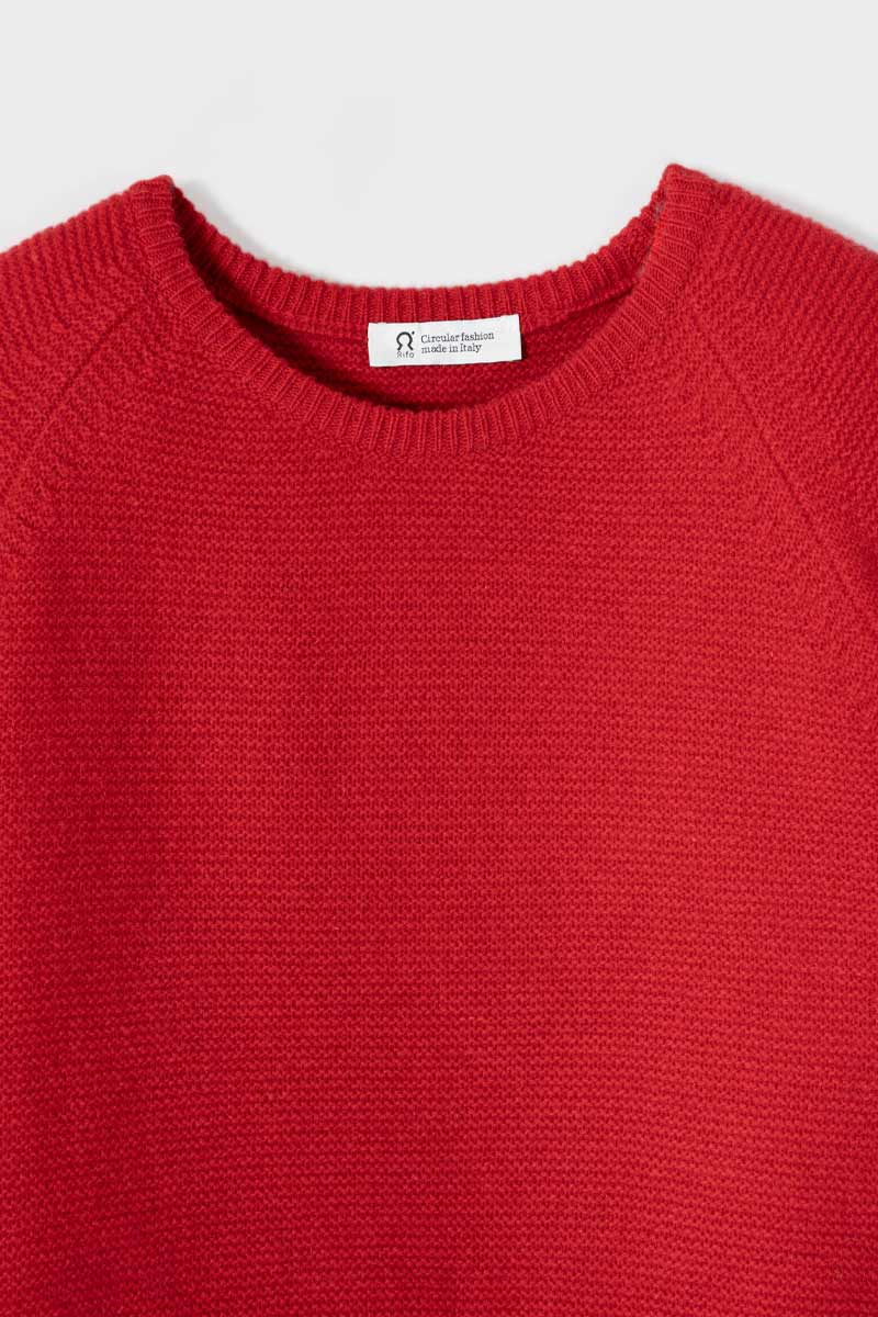 Maglia Girocollo Donna Cashmere Rigenerato Giulietta - Rifò Lab Moda circolare made in Italy
Rosso Papavero