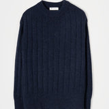Maglione Alpaca Lana Donna Blu Atena - Rifò Lab Moda circolare made in Italy