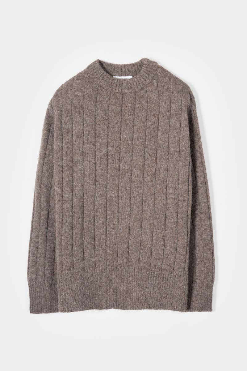 Maglione Alpaca Lana Donna Marrone Atena - Rifò Lab Moda circolare made in Italy