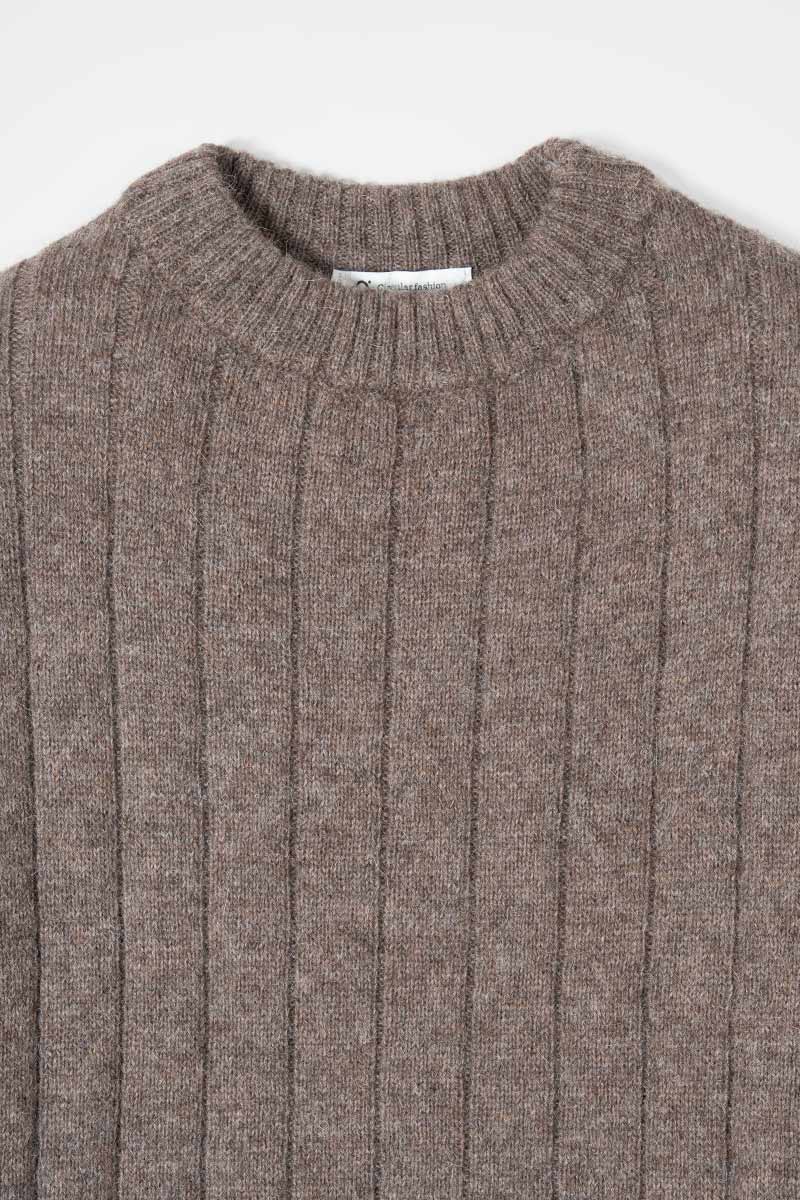Maglione Alpaca Lana Donna Marrone Atena - Rifò Lab Moda circolare made in Italy