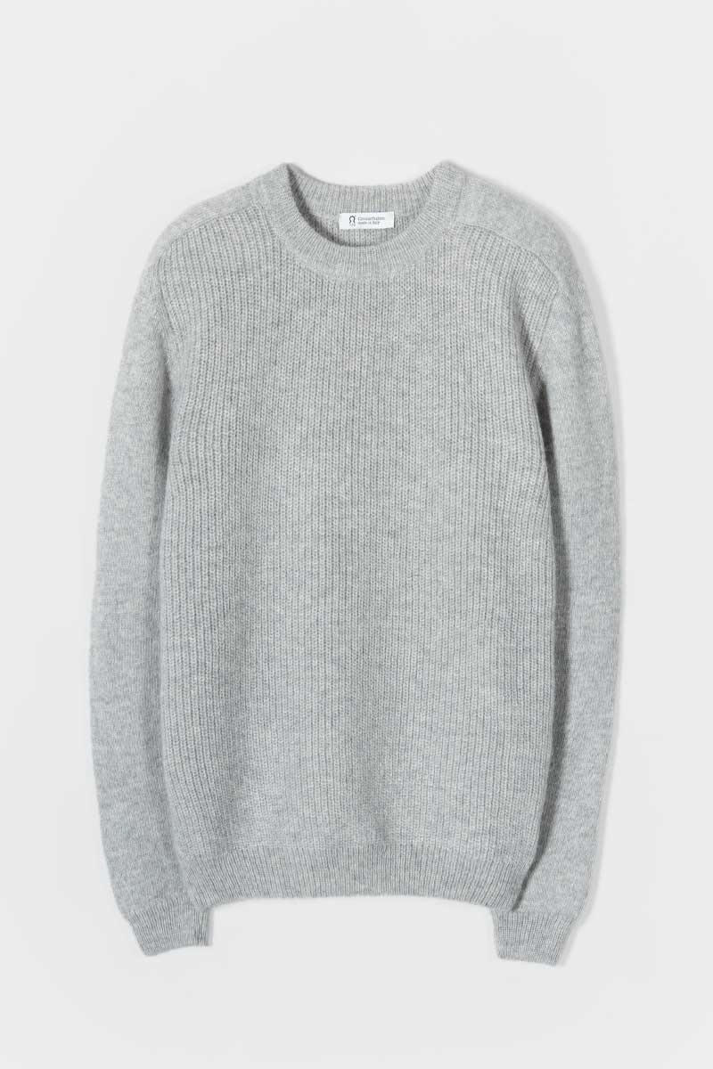 Maglione Uomo Alpaca Riciclata Grigio Silvano - Rifò Lab Moda circolare made in Italy